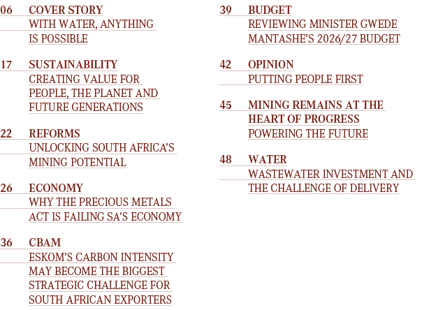 06 Cover Story With water, anything is possible 17 Sustainability Creating Value for People, the Planet and Future Ge...